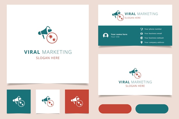 Viraal marketinglogo-ontwerp met bewerkbare slogan-branding