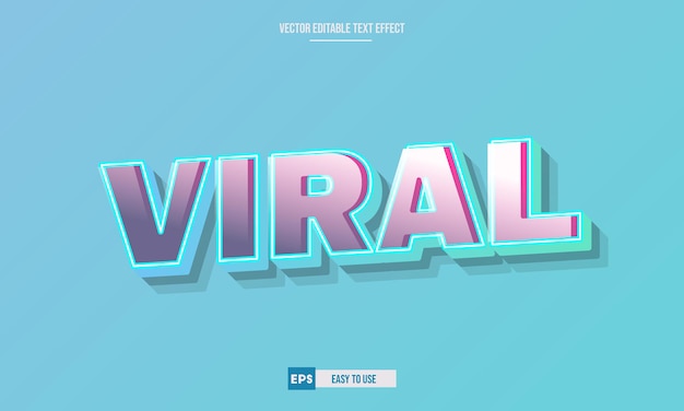 Viral 3d editable vector text effect