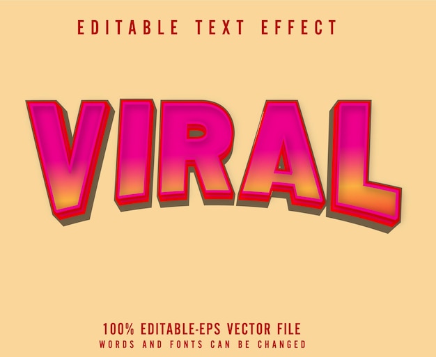 Vector viral 3d text effect editable vector