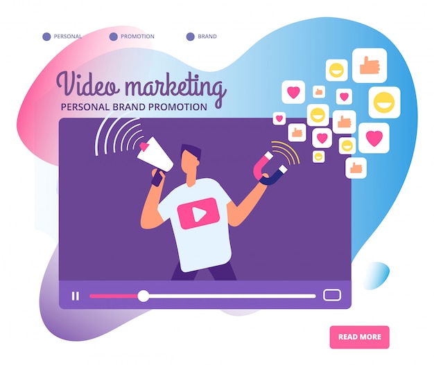 Virale video marketing illustratie