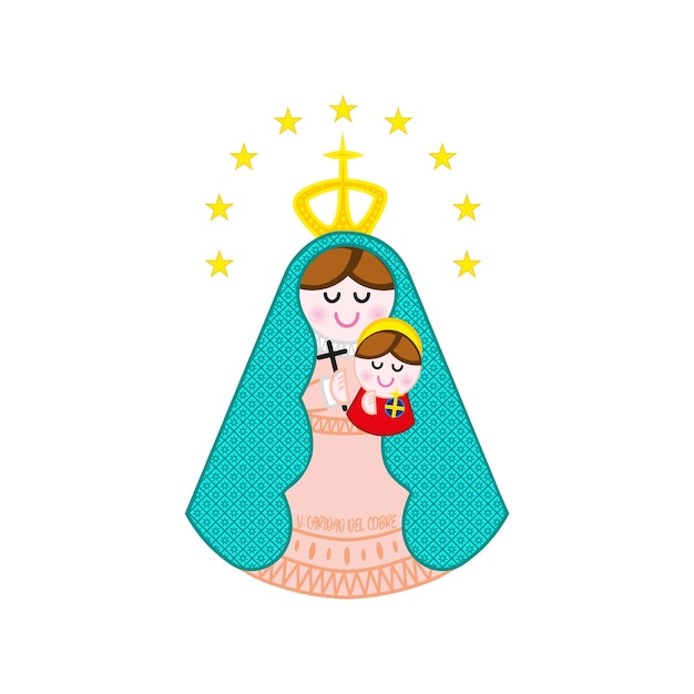 Vector virgen de la caridad del cobre