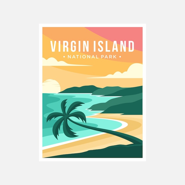 Vector virgin islands national park poster vector illustration design