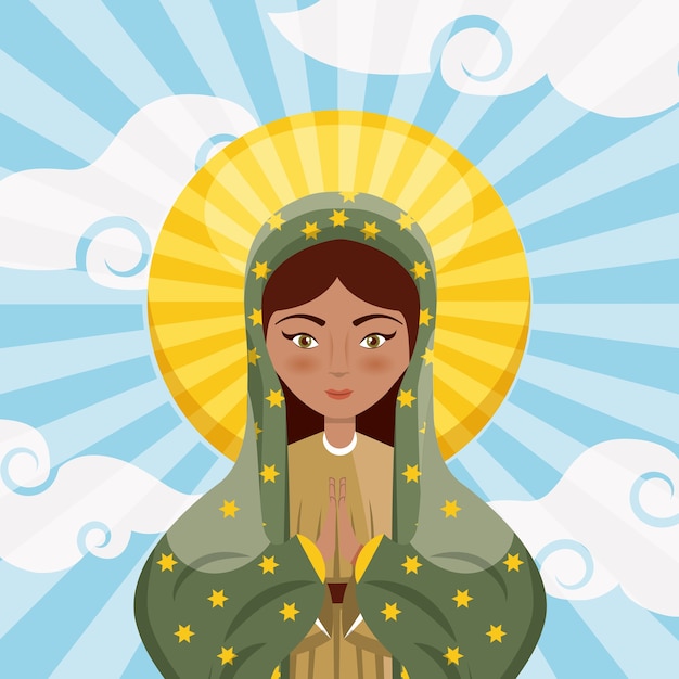 Vettore icona di virgin mary