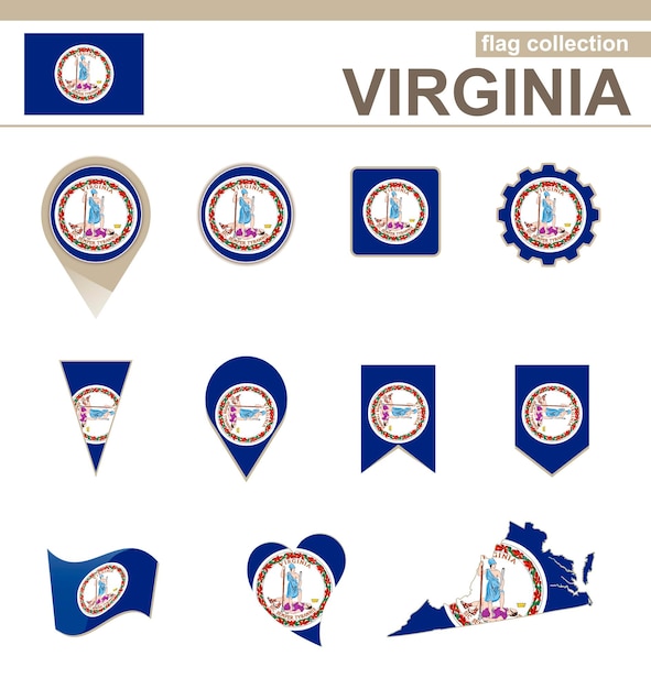 Virginia Flag Collection, USA State, 12 versies