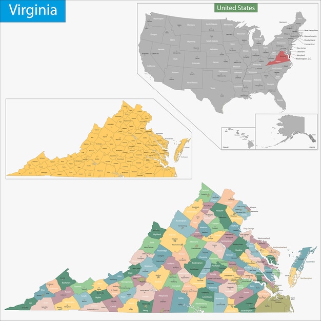 Vector virginia map