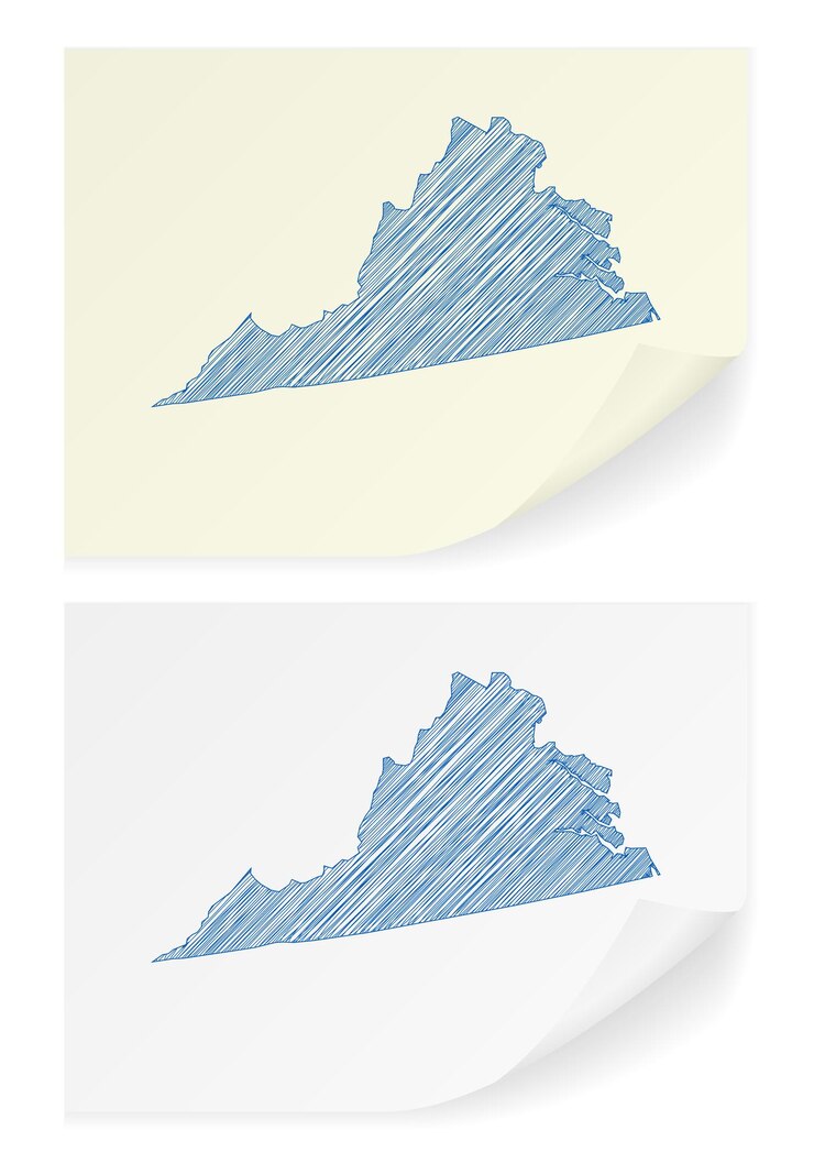 Vector virginia scribble map