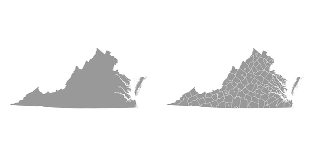 Vector virginia state gray maps vector illustration