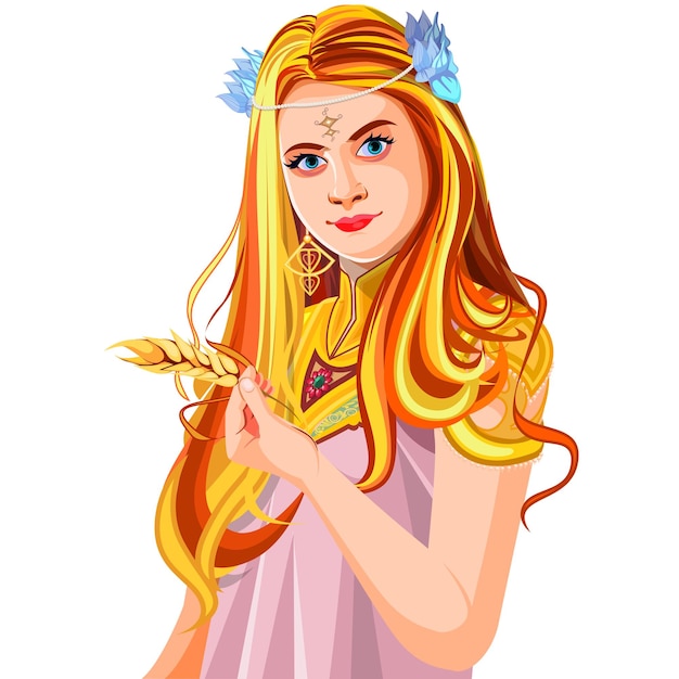 Virgo, Illustration of Virgo astrological sign as a beautiful girl. Future telling, horoscope,