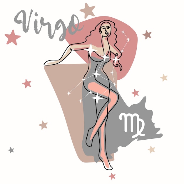 Virgo is a constellation of the zodiac sign. A girl in a modern style