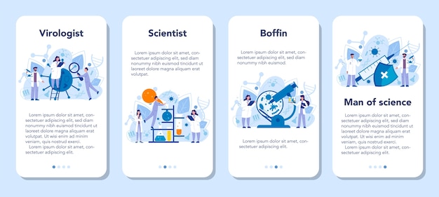 Virologist mobile application banner set