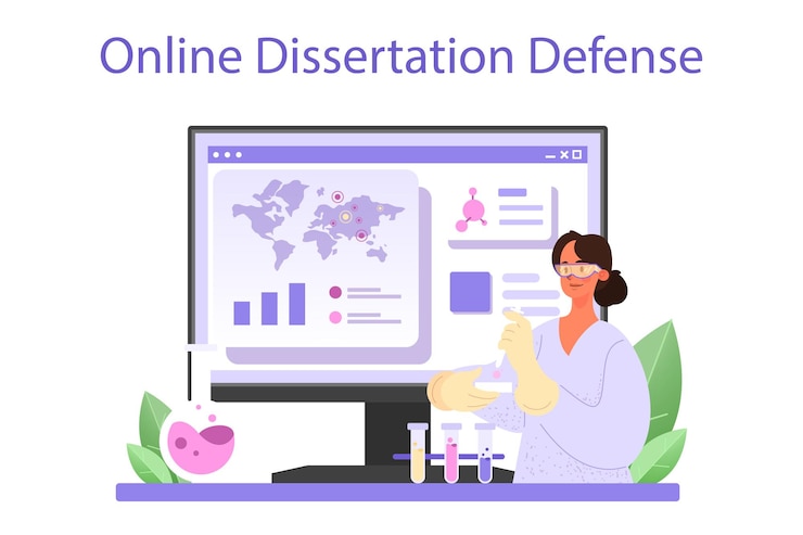 Vector virologist online service or platform. scientist studies virus