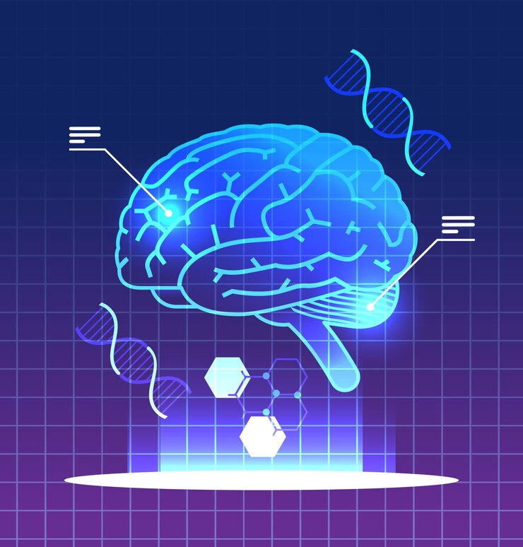 Vector virtual anatomical brain structure human body internal organ anatomy medicine vr vision headset innovation metaverse