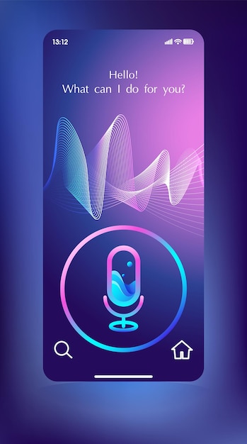 Tecnologia del servizio di riconoscimento vocale dell'assistente virtuale smart screen con conversazione remota screenshot del telefono