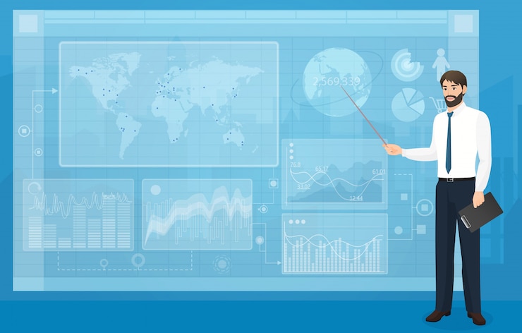 Vector virtual board business presentation