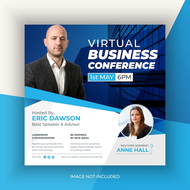 Virtual business conference social media post