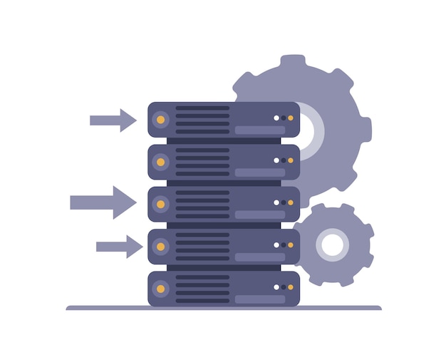 Virtual cloud server or cloud computing platform vector illustration concept and graphic design