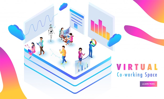 Virtual Co-Working platform, miniature people analysis data.