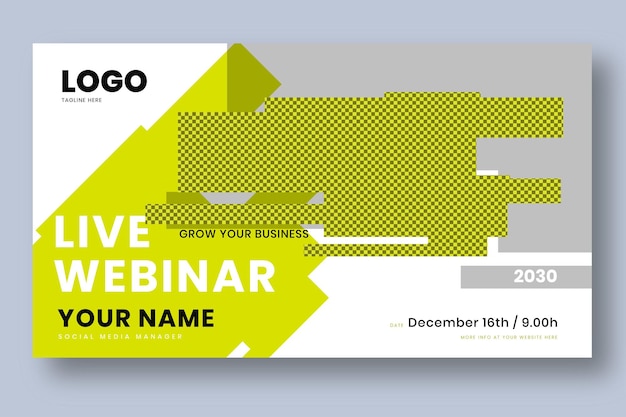 virtual conference webinar company banner invitation template