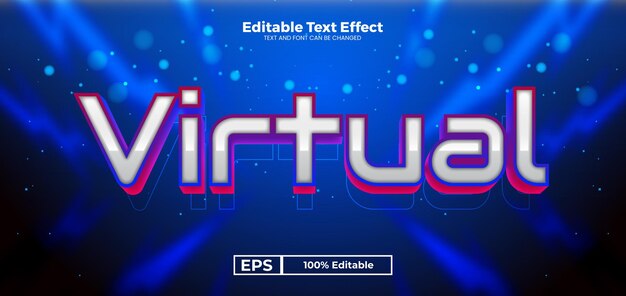 Virtual editable text effect in modern trend style