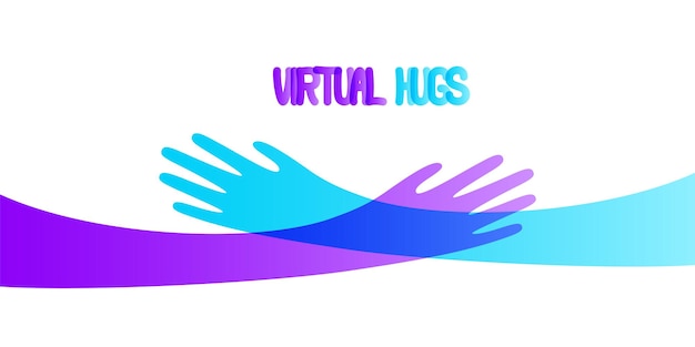 Virtual hugs simple abstract illustration