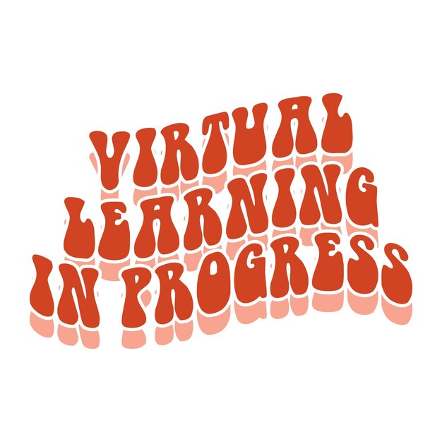 Vector virtual learning-t-shirtontwerpvirtual learning-t-shirtbestand