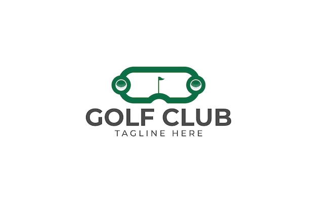 Шаблон дизайна логотипа виртуального или крытого гольфа
