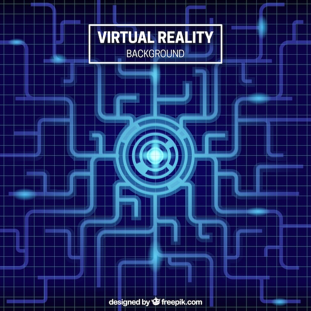 Vector virtual reality background with circuit