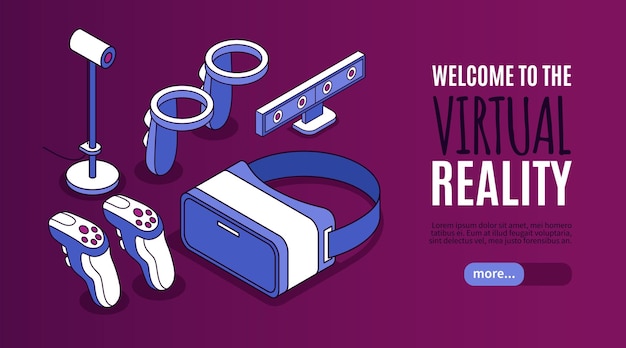 Vettore illustrazione di banner di realtà virtuale