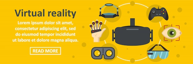 Vector virtual reality banner template horizontal concept