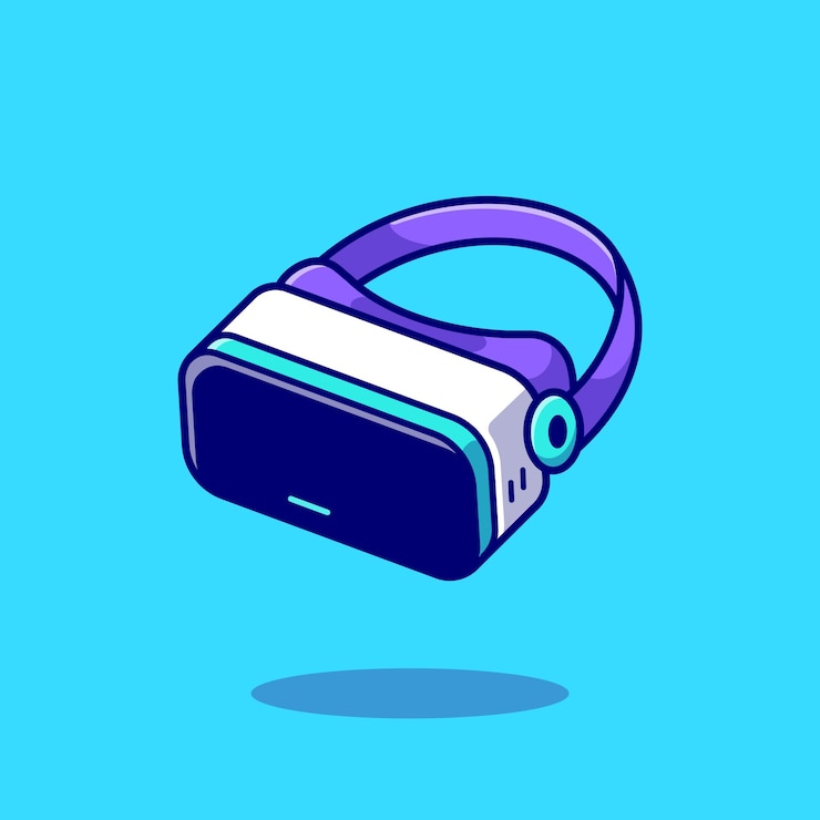 Вектор виртуальная реальность мультфильм значок иллюстрации. концепция значок объекта технологии изолированы. плоский мультяшном стиле