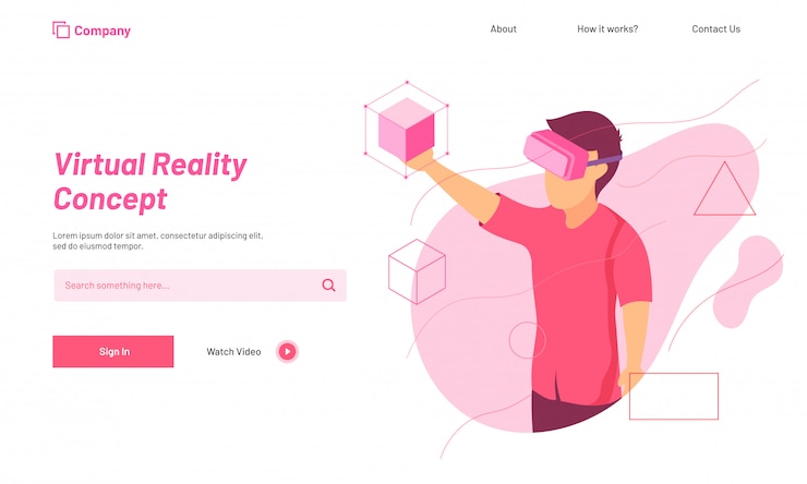 Vector virtual reality concept.