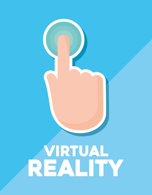 Virtual reality design with hand icon