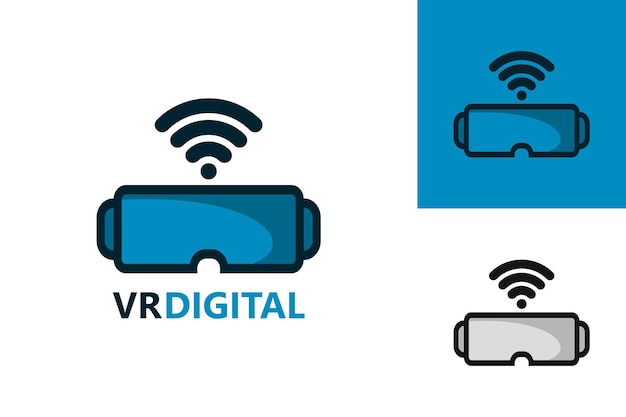 Virtual reality digital logo template design vector, embleem, ontwerpconcept, creatief symbool, pictogram