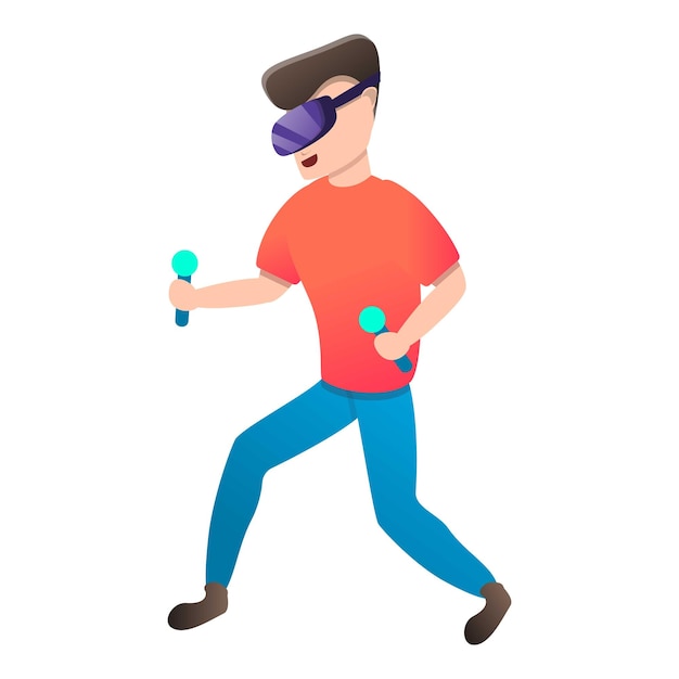 Icona di gioco di realtà virtuale caricatura di icona vettoriale di gioco di verità virtuale per il web design isolata su sfondo bianco