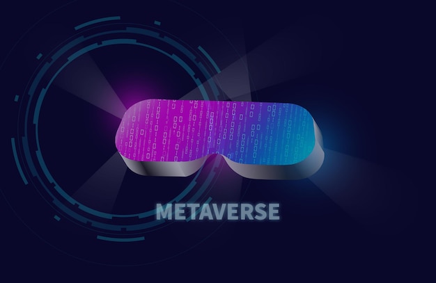 Virtual reality glasses metaverse by virtual data with artificial intelligence analyst VR experience