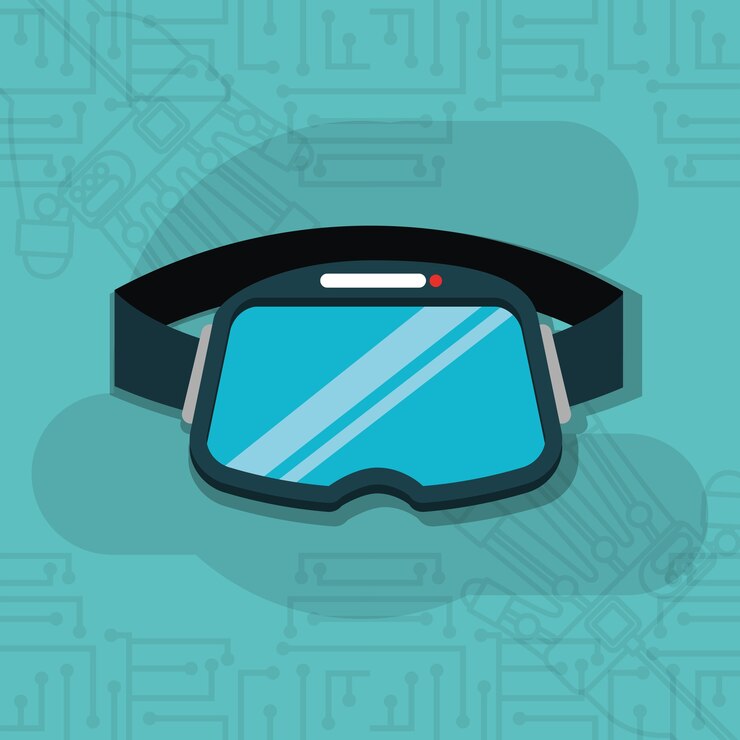 Vector virtual reality goggles technology futuristic 