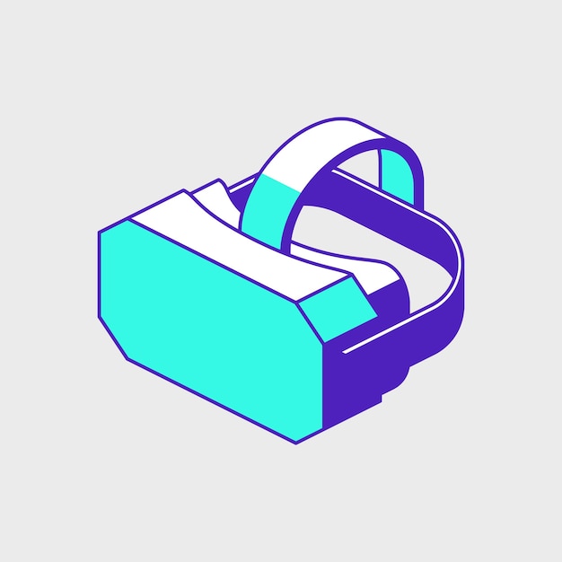 Vector virtual reality headset isometric vector icon illustration