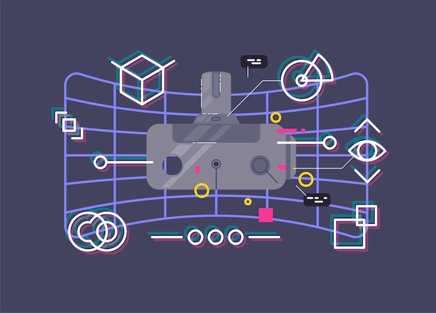 Vector virtual reality headset vector illustration.