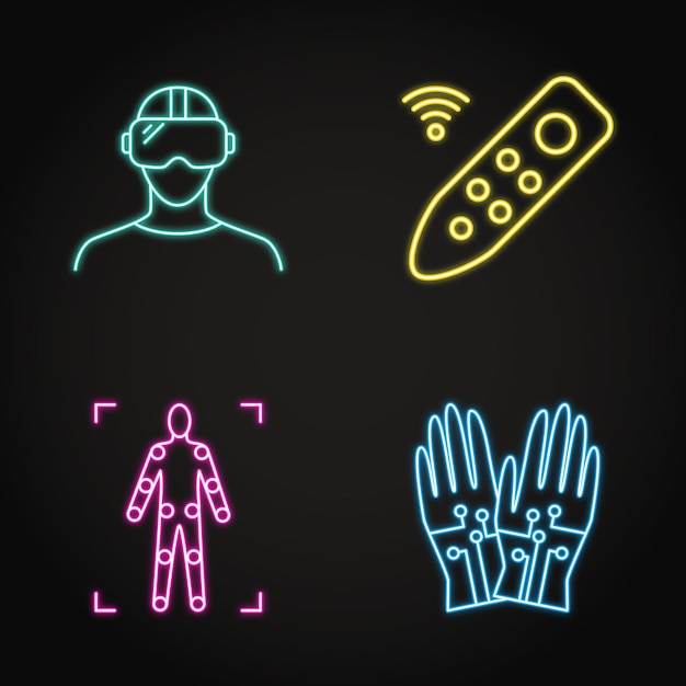 Virtual reality icon set