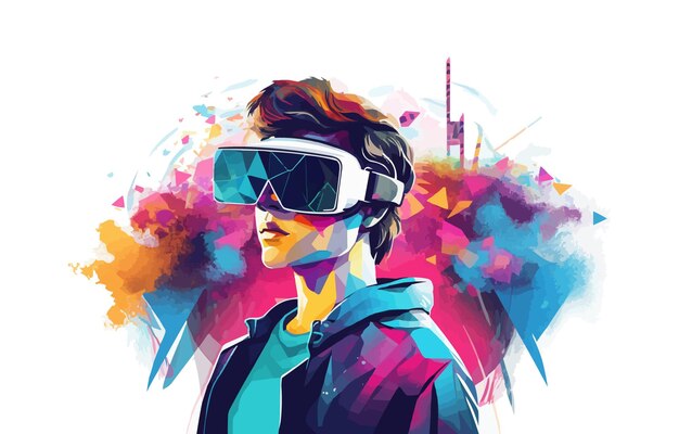 Virtual reality isolated vector style on isolated background illustration