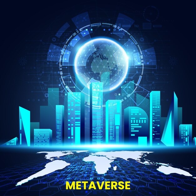 Vector virtual reality and metaverse social media post futuristic designs ai tech designs