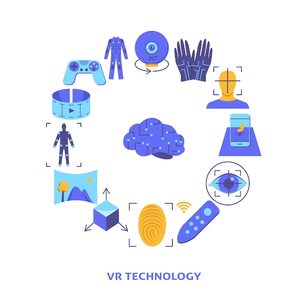 Круглый концептуальный баннер виртуальной реальности