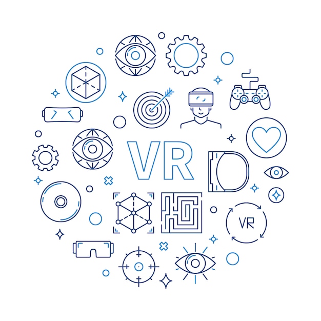 Virtual reality round illustration