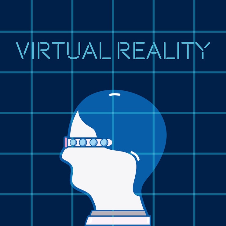 Vector virtual reality technology cartoons