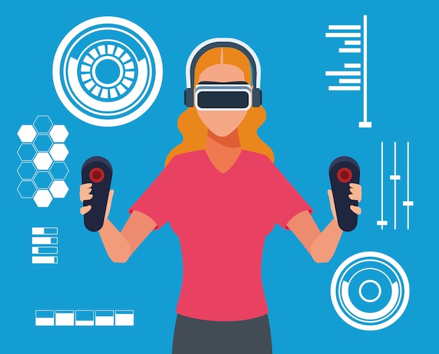 Vettore tecnologia di realtà virtuale