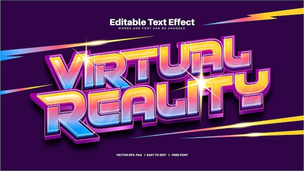 Vector virtual reality text effect