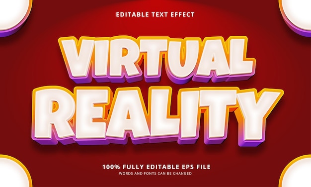 Virtual reality text style editable text effect