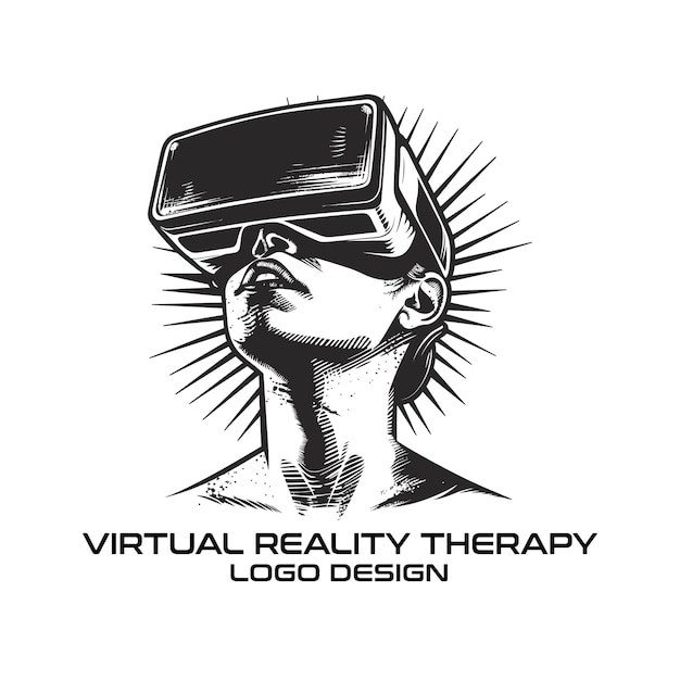 Vector virtual reality therapy vector logo design