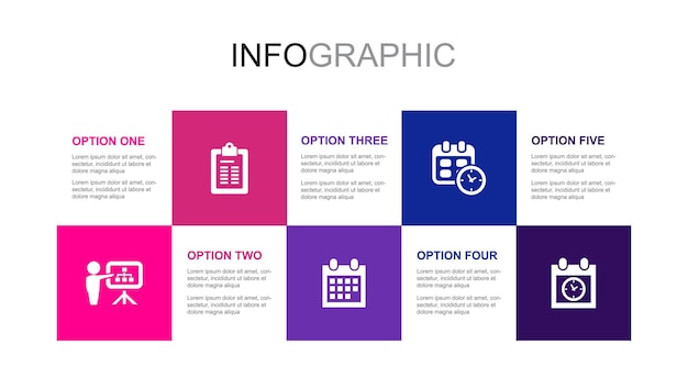 Virtual reality vr helmet vr controller game vr platform icons infographic design layout template creative presentation concept with 5 steps