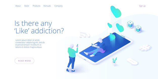 Virtual relationships isometric landing page